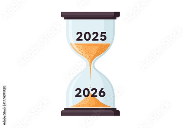 Fototapeta Orange Colored Sand: Indicator of Time Passing Towards the New Period 2026