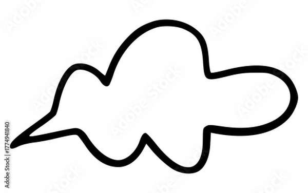 Fototapeta Organic Hand Drawn Speech Bubble Cloud Shape Doodle Vector for Comics