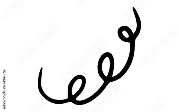 Fototapeta Horizontal Hand Drawn Continuous Curving Loop Line Doodle Vector