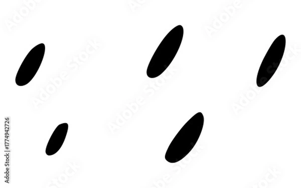 Fototapeta Scattered Hand Drawn Tear Drop Shapes Doodle Texture Vector