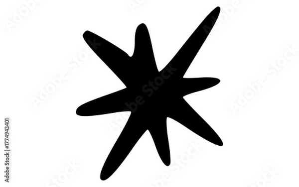 Fototapeta Minimalist Hand Drawn Four-Pointed Sparkle Doodle Vector Accent