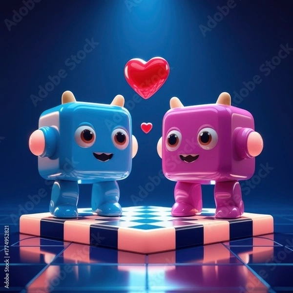 Obraz funny cartoon android