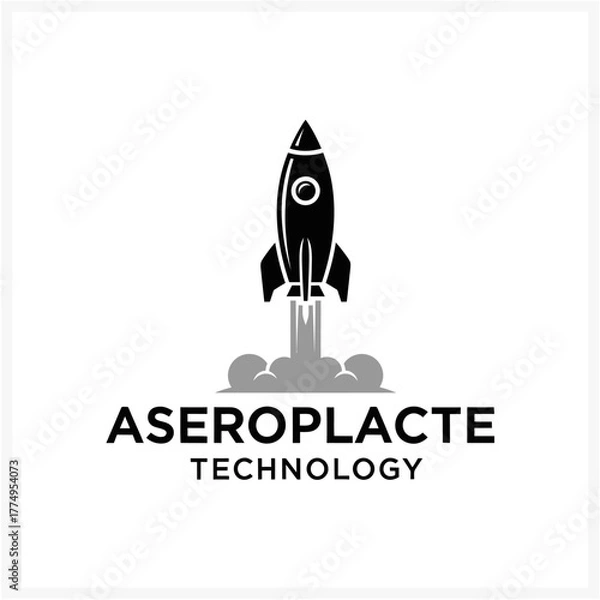 Obraz Aerospace Rocket Launch Modern Technology Startup Logo Design