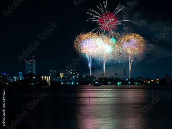 Obraz 霞ヶ浦から見る土浦全国花火競技大会（茨城県）