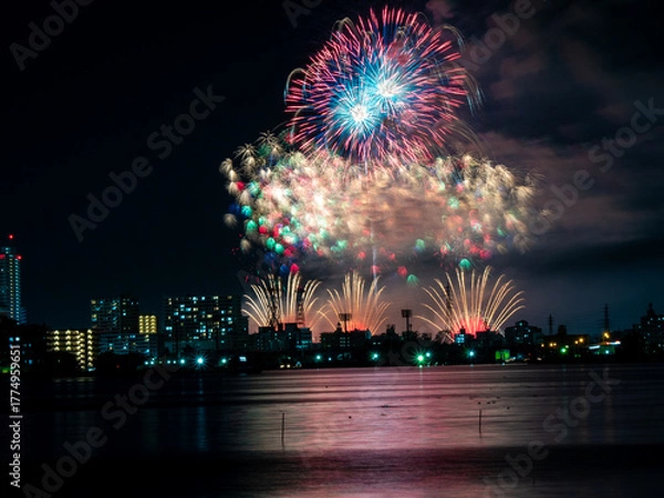 Obraz 霞ヶ浦から見る土浦全国花火競技大会（茨城県）