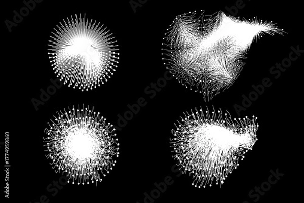 Obraz Abstract glowing vector background with colorful light and star pattern