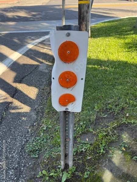 Obraz Street Sign: road sign, including directional arrows and warnings 