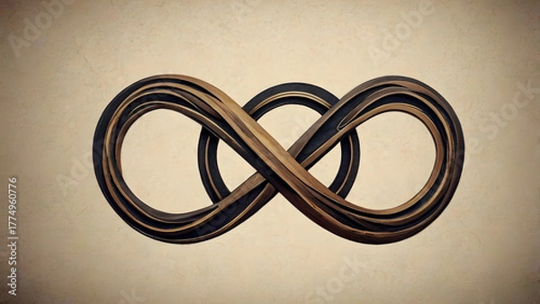 Fototapeta Infinity Symbol Crafted with Wood Texture, Conceptual Depth