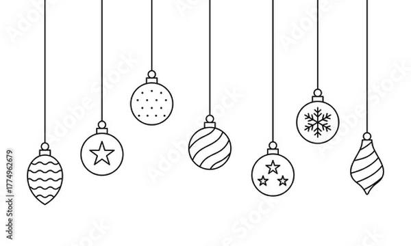 Fototapeta Vector Decorative Bauble Christmas Design Background