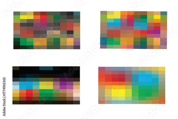 Obraz Colorful geometric square and cube pattern background design