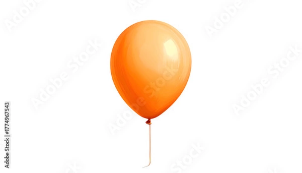 Fototapeta A realistically rendered, orange balloon floats against a stark black background