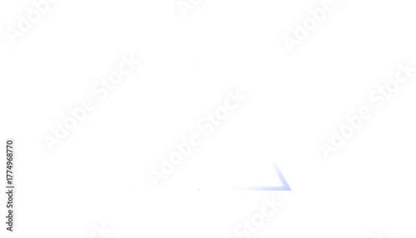 Obraz A stark white, outlined equilateral triangle centered on a solid black background