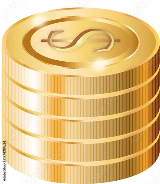 Fototapeta Golden Coin Decorative PNG 
