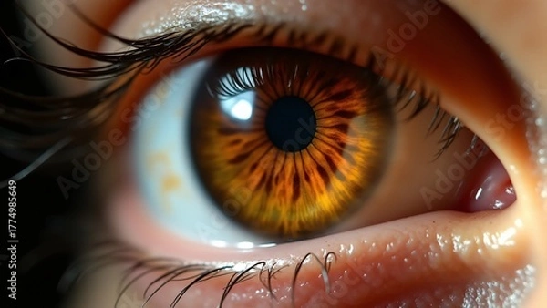 Fototapeta Macro Shot Of A Beautiful Brown Eye