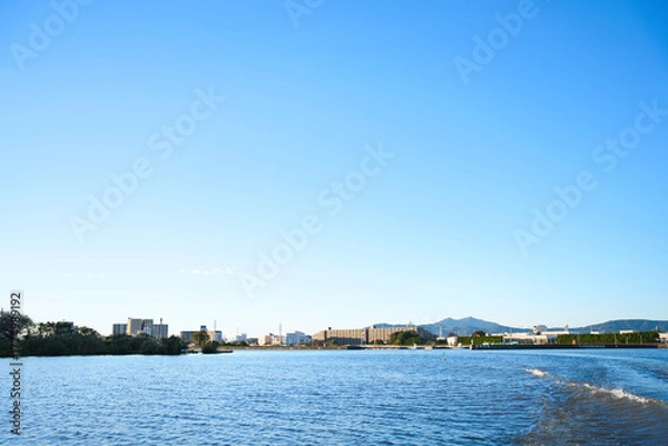 Fototapeta 霞ヶ浦から望む筑波山