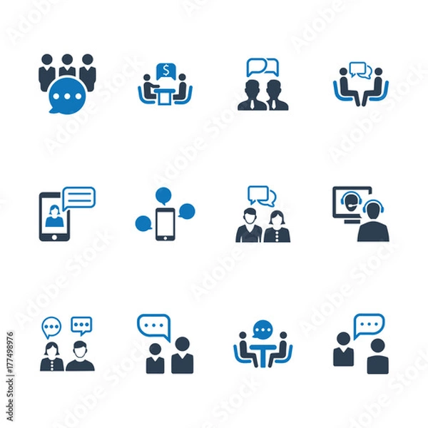 Obraz Discussion Icons - Blue Version