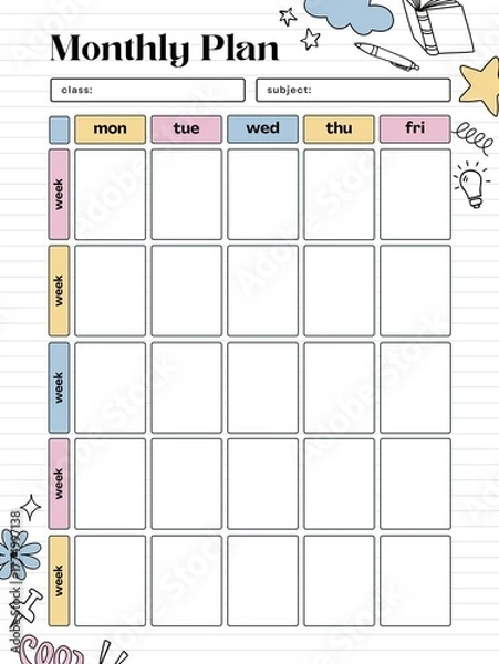 Obraz calendar working sheet 