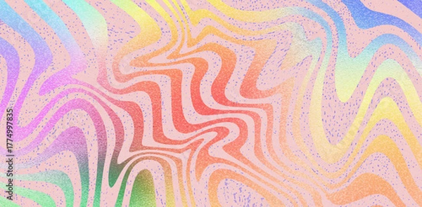 Obraz Vibrant Abstract Wavy Colorful Background - Psychedelic Gradient Wave Texture for Design and Wallpaper