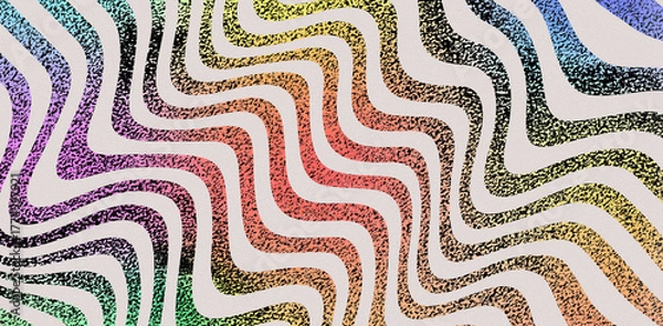 Obraz Glittering Psychedelic Rainbow Wavy Pattern Background