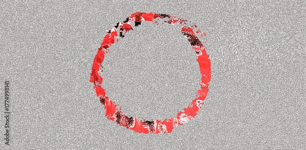Obraz Abstract Red Circle Texture Grunge Ring Minimalist Digital Art Background