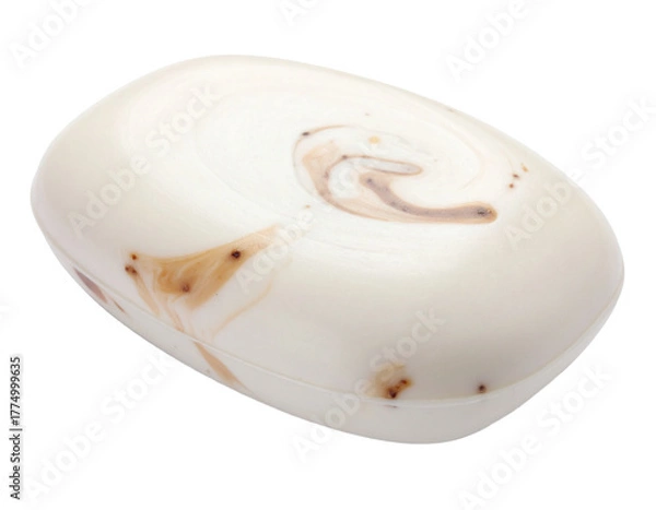 Obraz Textured Oval Soap Bar Isolated on White Background