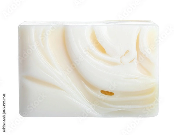 Obraz Textured White Soap Bar Isolated on White Background