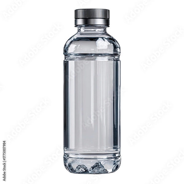 Fototapeta Clear Plastic Water Bottle with Metal Cap