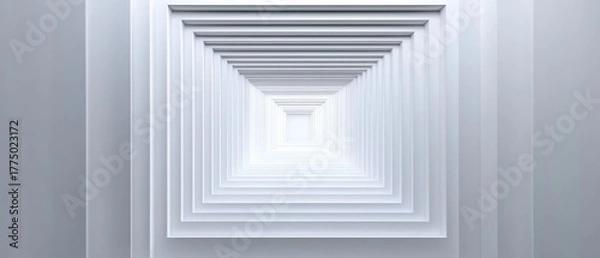 Fototapeta White color technology concept geometric square background. square 3d Modern Abstract white background design. Minimal geometric white light background abstract modern design template