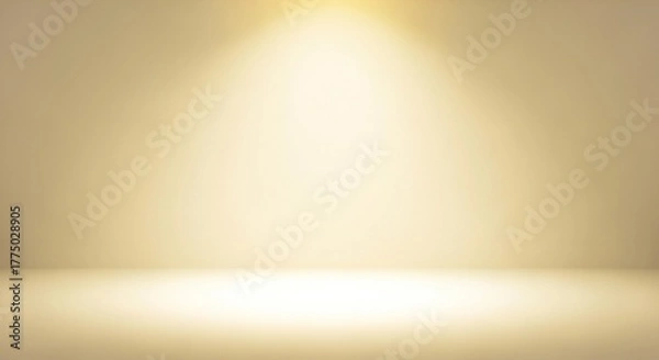 Fototapeta Elegant bright beige studio backdrop with soft lighting for product photography and virtual events, perfect for professional presentations