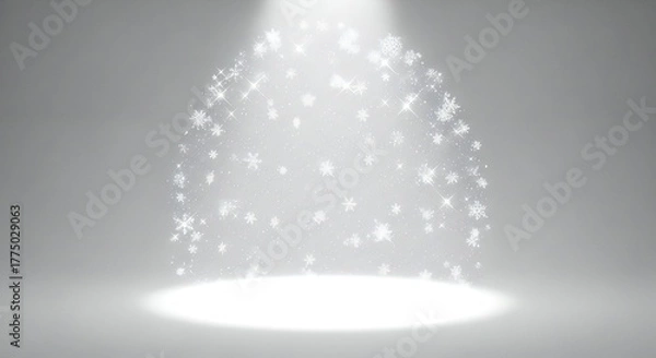 Fototapeta Capture the magic of the winter season with this stunning spotlight of falling snowflakes for your holiday designs and winter promotions