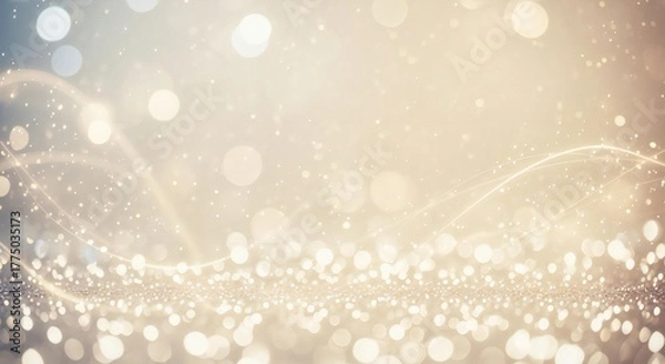 Fototapeta Elegant celebration background with bokeh lights and golden sparkles for festive holiday designs and magical events