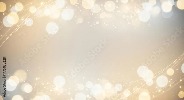 Fototapeta Elegant golden bokeh background creates a dreamy mood, perfect for festive celebrations or adding warmth to designs