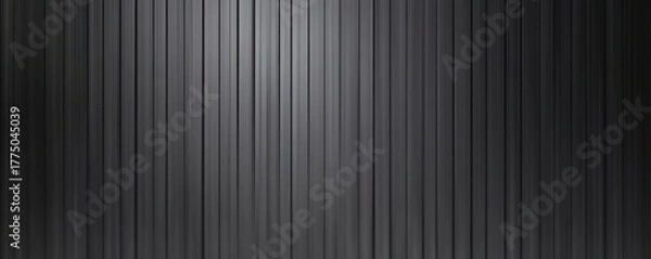 Obraz Dark vertical lines pattern with gradient shading and subtle reflections creating an abstract metallic texture