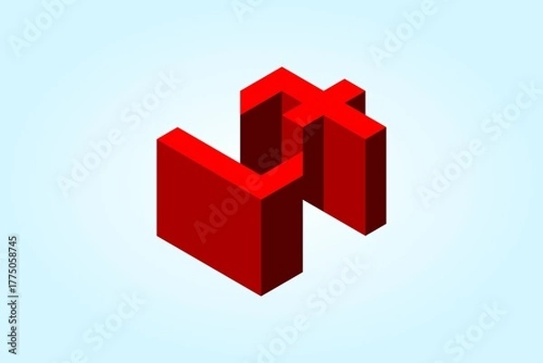 Fototapeta L7 red blocks