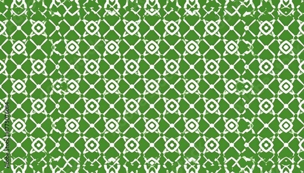 Obraz Repeating white geometric design over a vivid green background