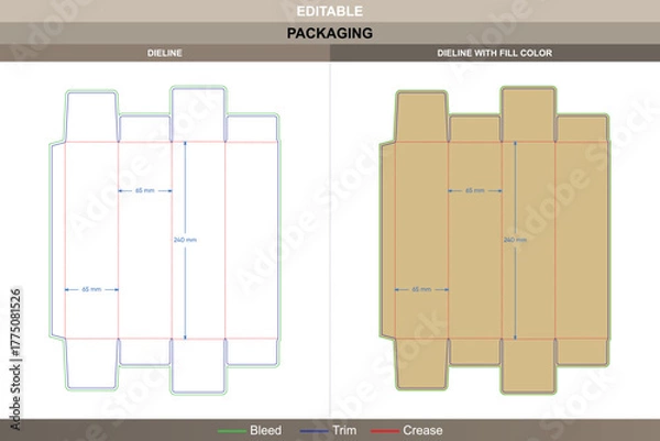 Obraz Agarbatti box dieline produced through vector alignment enhancing printing quality while keeping layout firm tuck end die line holds incense stick box securely closed