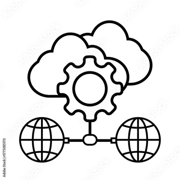 Obraz Cloud Algorithm  flat icon logo illustration vector isoalated, suitable for web design , logo , app and more