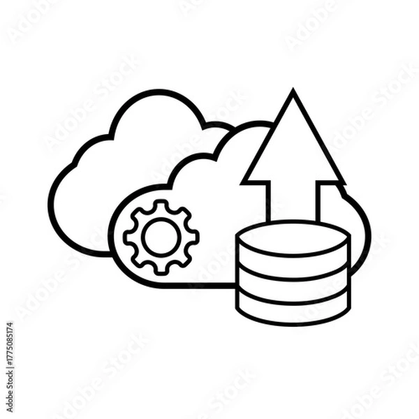 Obraz Cloud Algorithm  flat icon logo illustration vector isoalated, suitable for web design , logo , app and more
