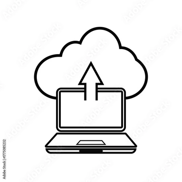 Obraz Cloud Algorithm  flat icon logo illustration vector isoalated, suitable for web design , logo , app and more