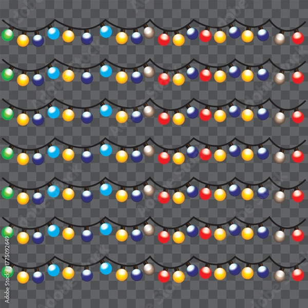 Obraz christmas lights transparent background.
