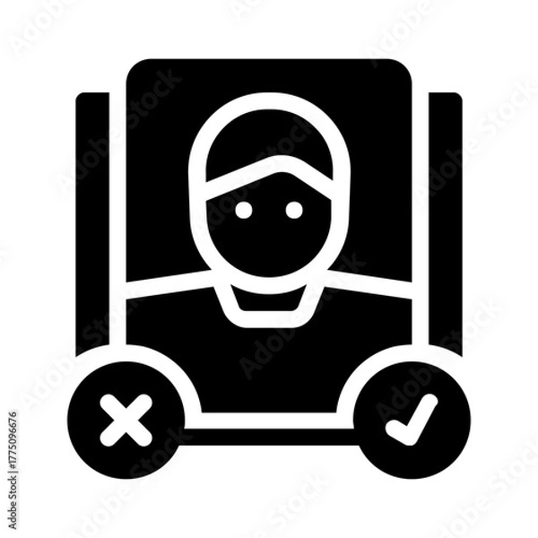 Obraz Person posing with approve and disapprove symbols suitable for websites, presentations, articles, and social media posts related to decisionmaking and feedback.
