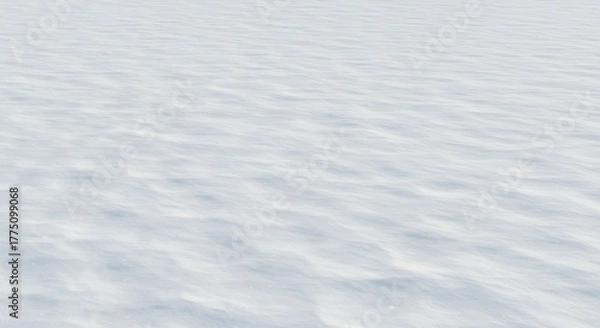 Fototapeta White windblown snow covers a vast undulating landscape
