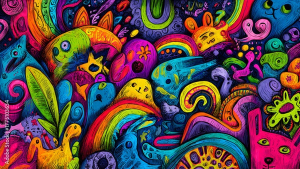 Fototapeta Whimsical Fantasy Animal Faces