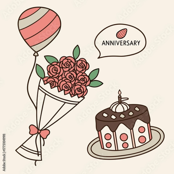 Obraz birthday card with cake