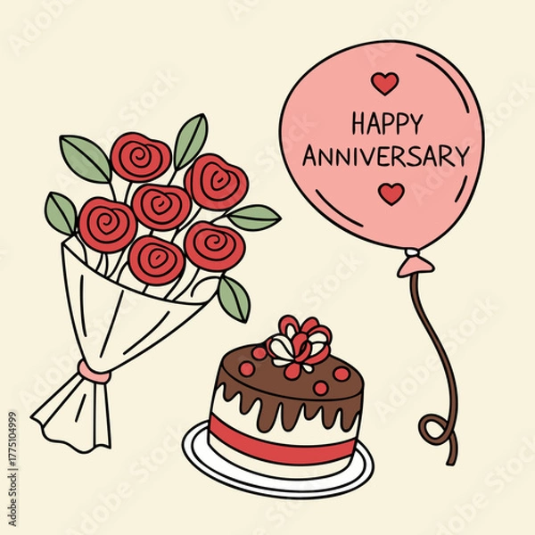 Obraz birthday card with cake