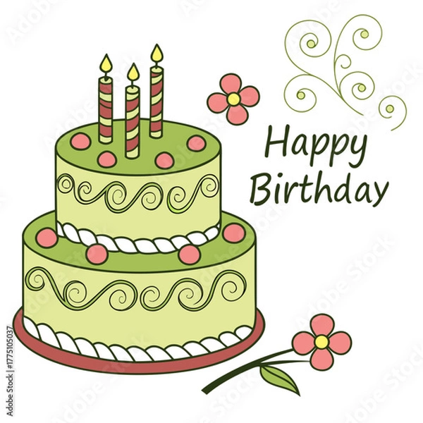 Obraz birthday cake with candles