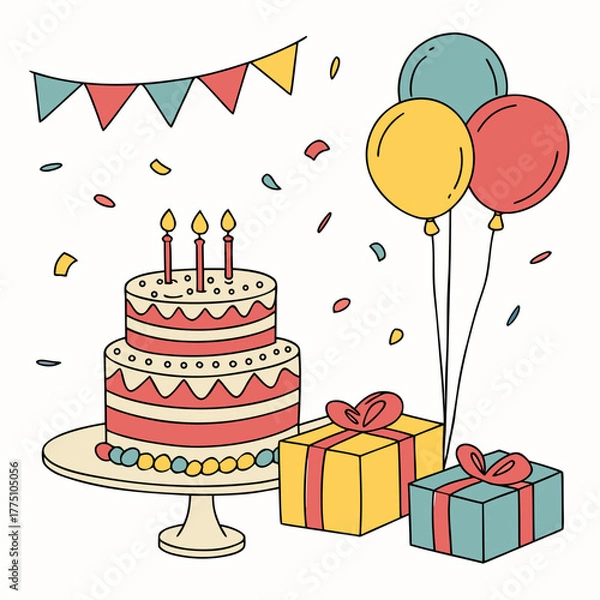 Obraz birthday cake with candles