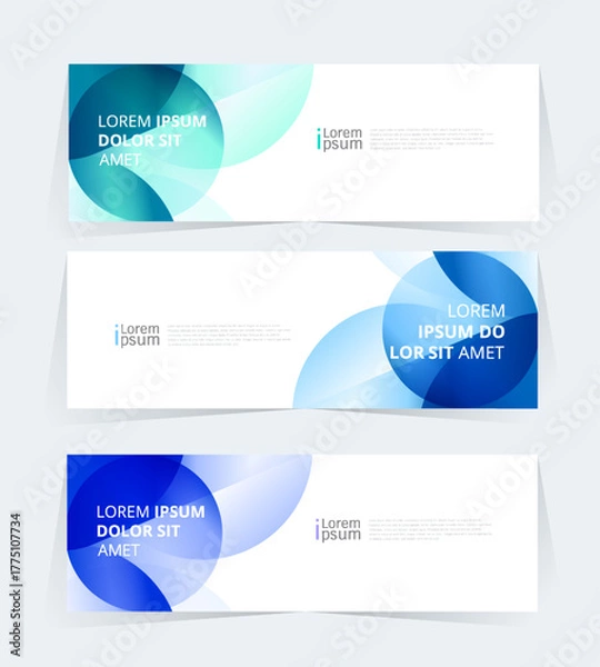 Obraz Geometric banner design with vector presentation template.