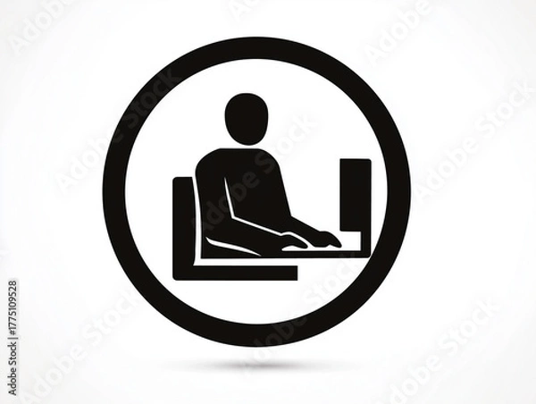 Obraz パソコンで作業する人　ピクトグラム