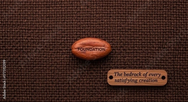 Fototapeta A coffee bean with the word FOUNDATION engraved into it